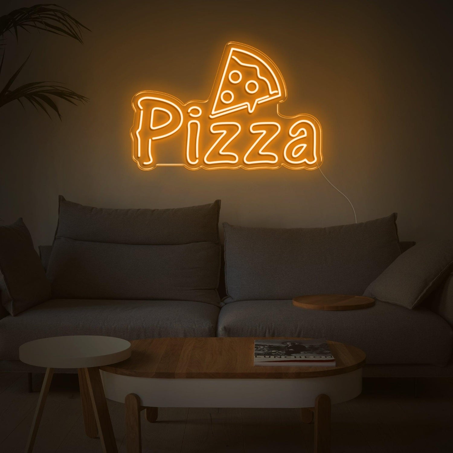 Bright Yellow Cartoon Pizza Led Neon Sign For Home Kitchen Pizza Shop Decor | Shineneon