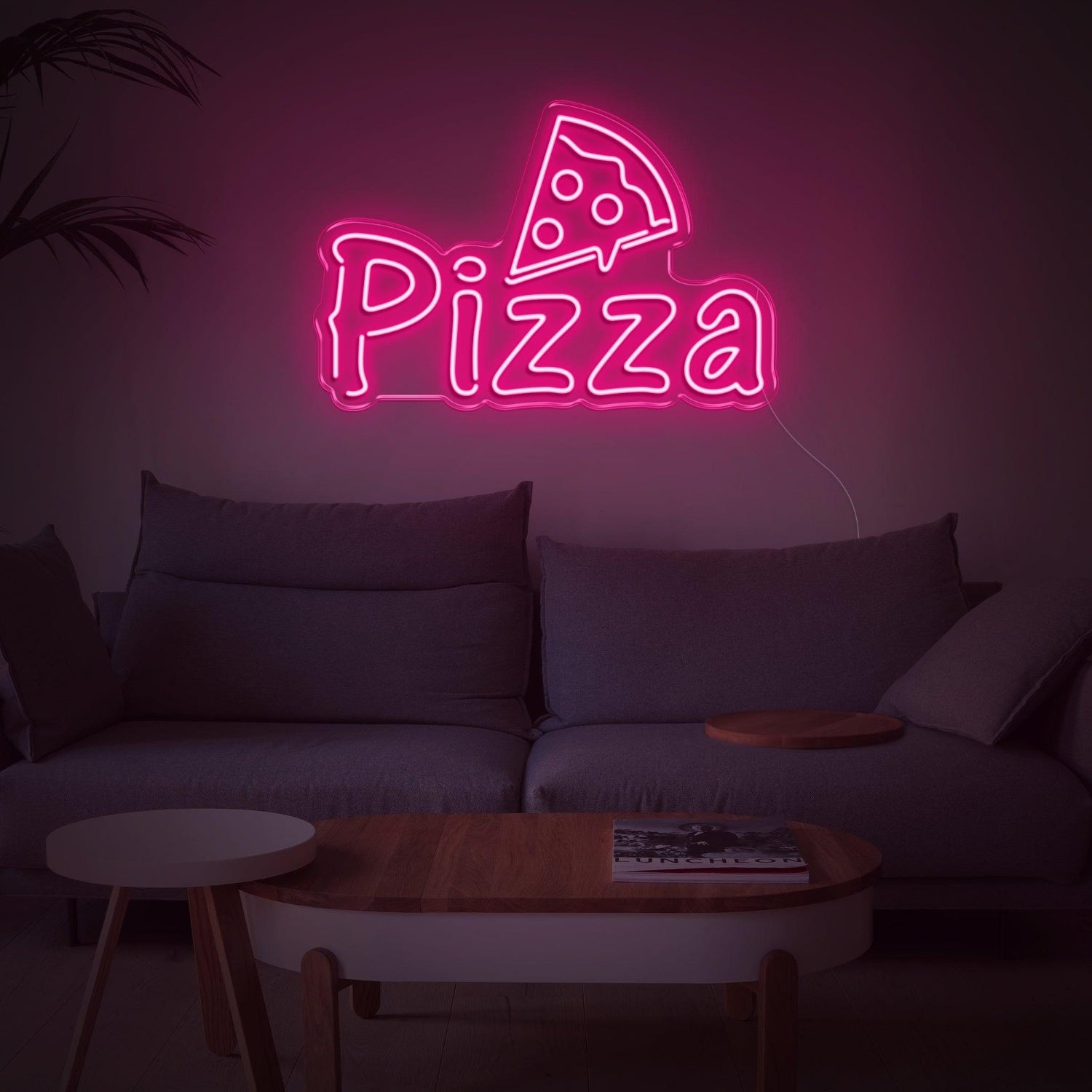 Bright Yellow Cartoon Pizza Led Neon Sign For Home Kitchen Pizza Shop Decor | Shineneon