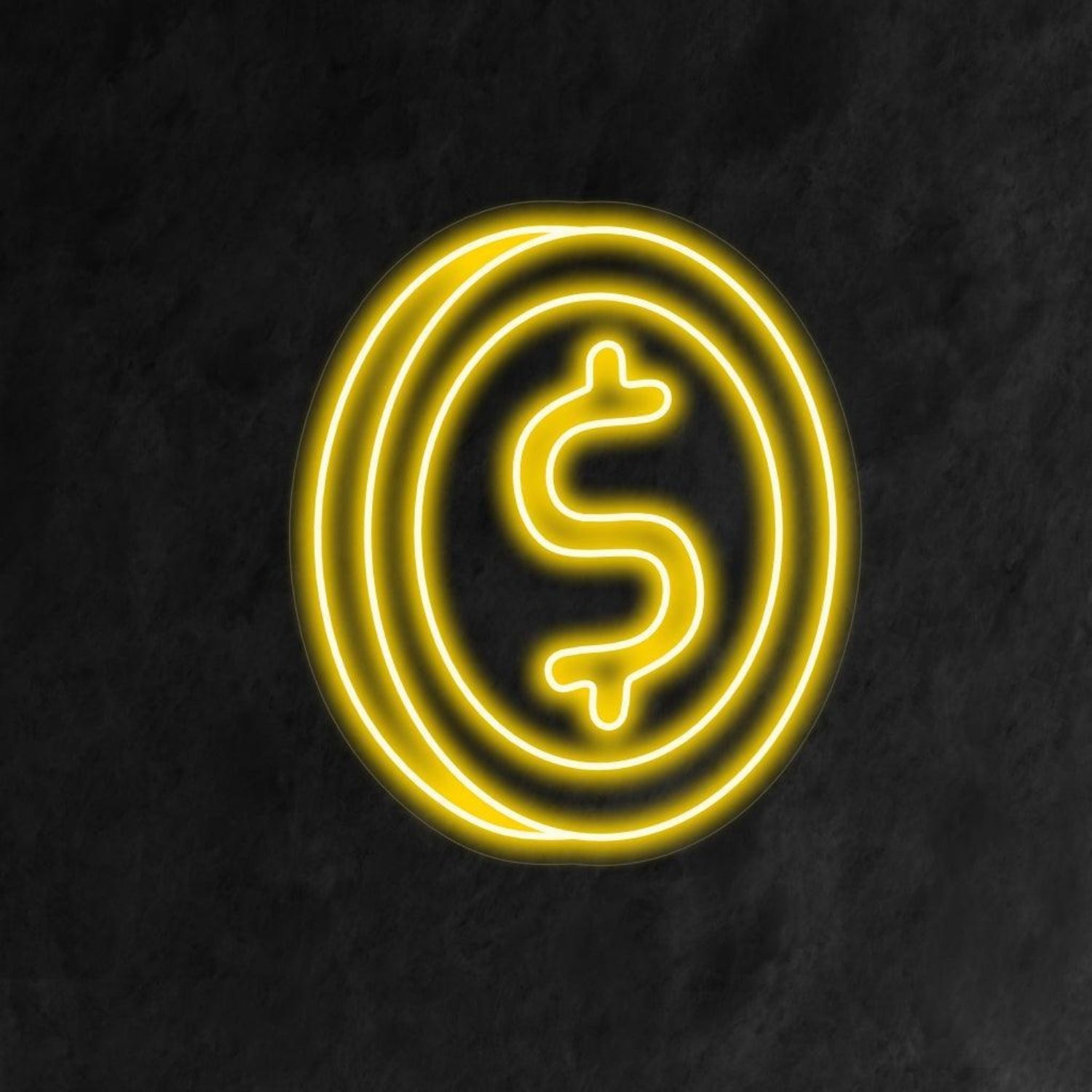 Bright Yellow Coin Dollar Symbol Led Neon Sign For Finance Business Decor | Shineneon