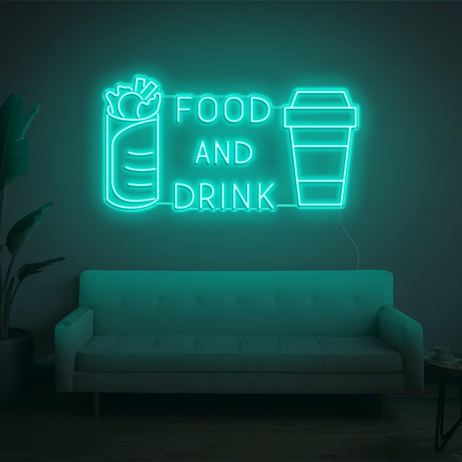 Bright Yellow Food Drink Led Neon Sign With Burrito Cup Design For Restaurant Decor | Shineneon