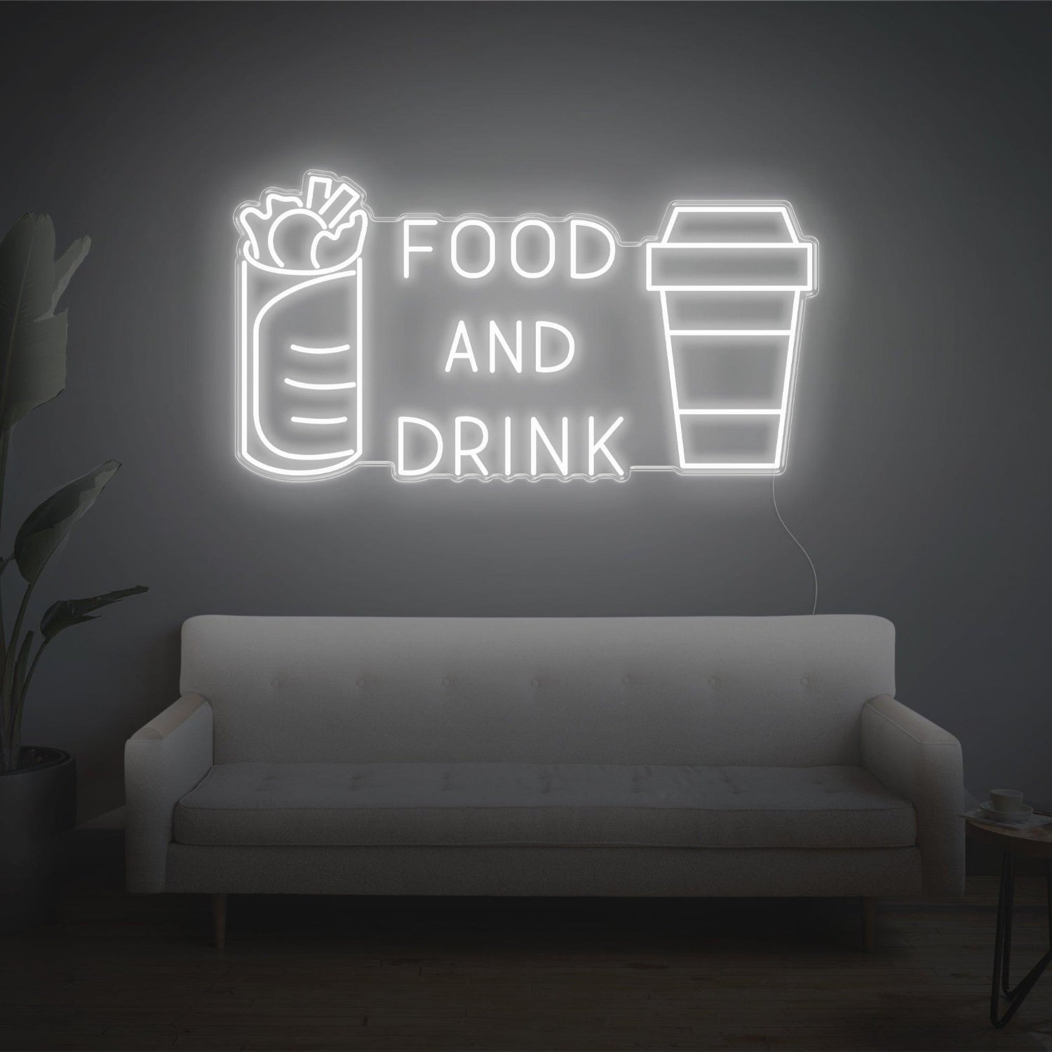 Bright Yellow Food Drink Led Neon Sign With Burrito Cup Design For Restaurant Decor | Shineneon