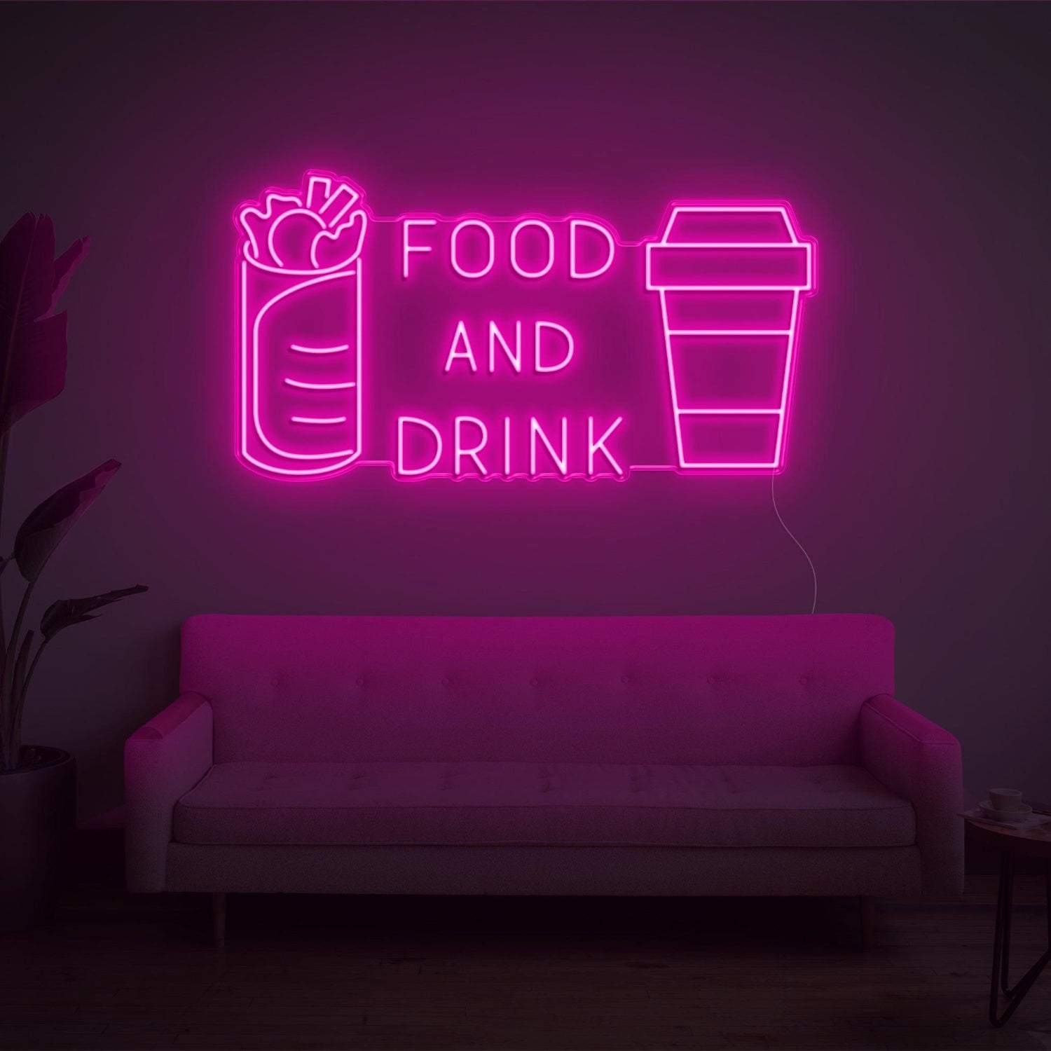 Bright Yellow Food Drink Led Neon Sign With Burrito Cup Design For Restaurant Decor | Shineneon