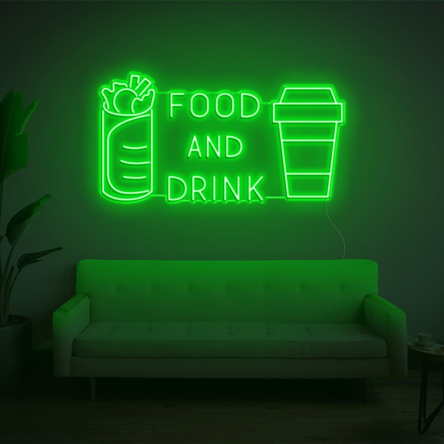 Bright Yellow Food Drink Led Neon Sign With Burrito Cup Design For Restaurant Decor | Shineneon