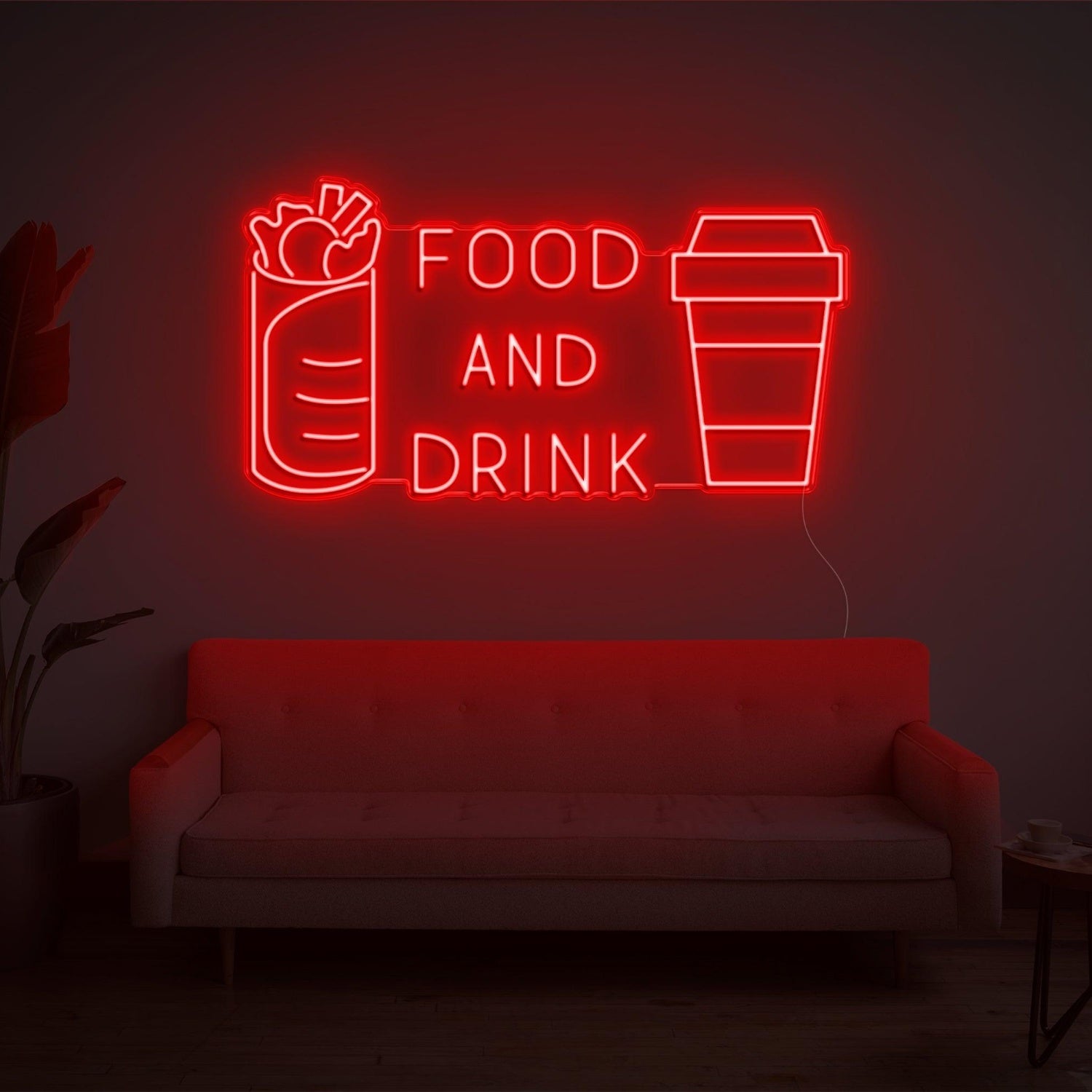 Bright Yellow Food Drink Led Neon Sign With Burrito Cup Design For Restaurant Decor | Shineneon