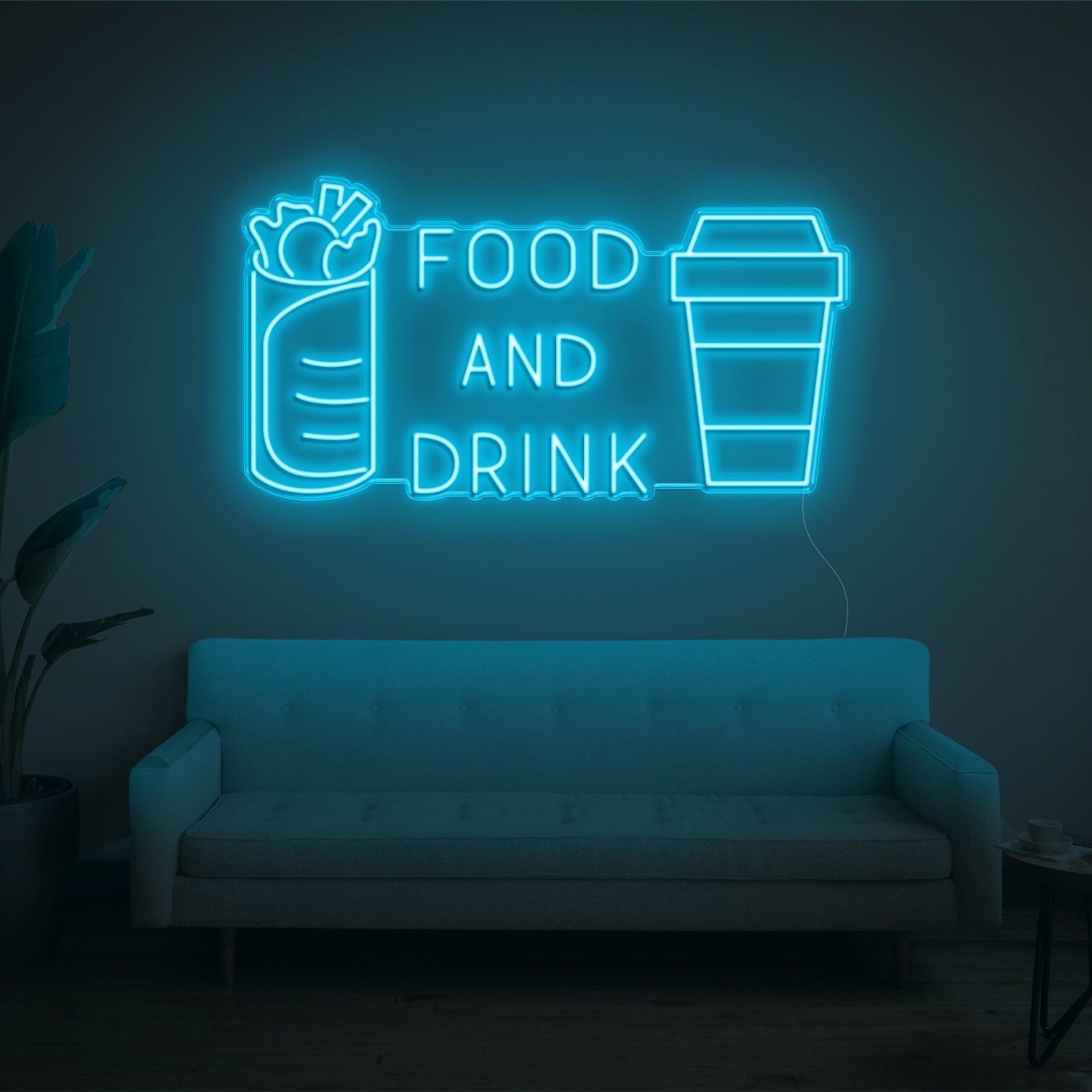 Bright Yellow Food Drink Led Neon Sign With Burrito Cup Design For Restaurant Decor | Shineneon