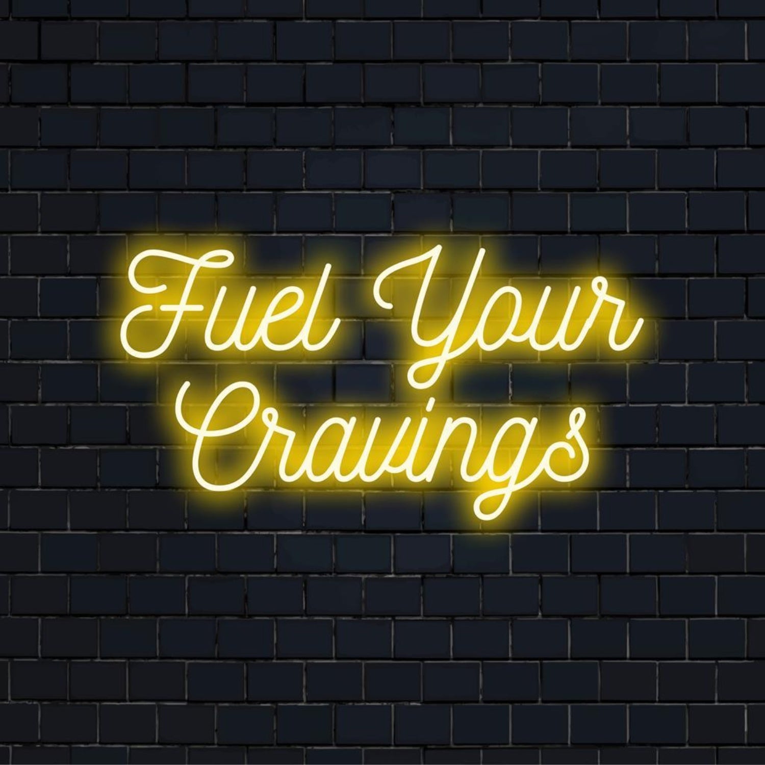 Bright Yellow Fuel Your Cravings Led Neon Sign For Restaurants Cafes | Shineneon