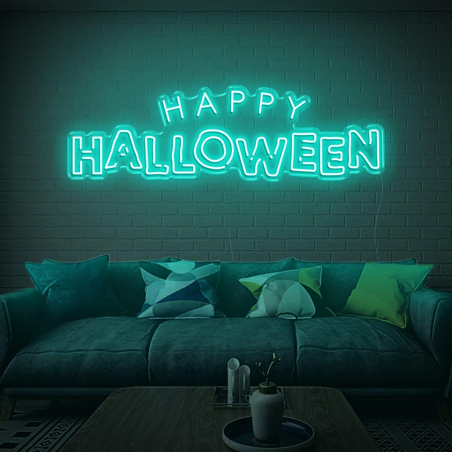 Bright Yellow Happy Halloween Led Neon Sign For Indoor Brick Wall Cozy Home Decor | Shineneon