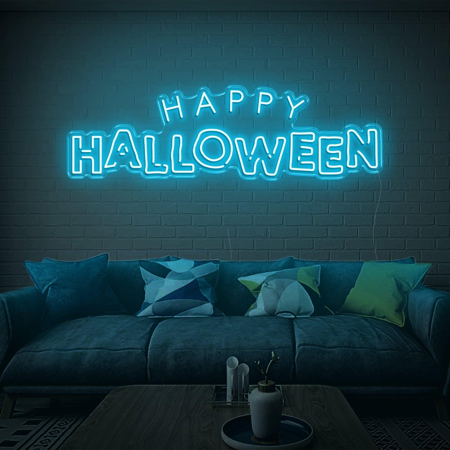 Bright Yellow Happy Halloween Led Neon Sign For Indoor Brick Wall Cozy Home Decor | Shineneon