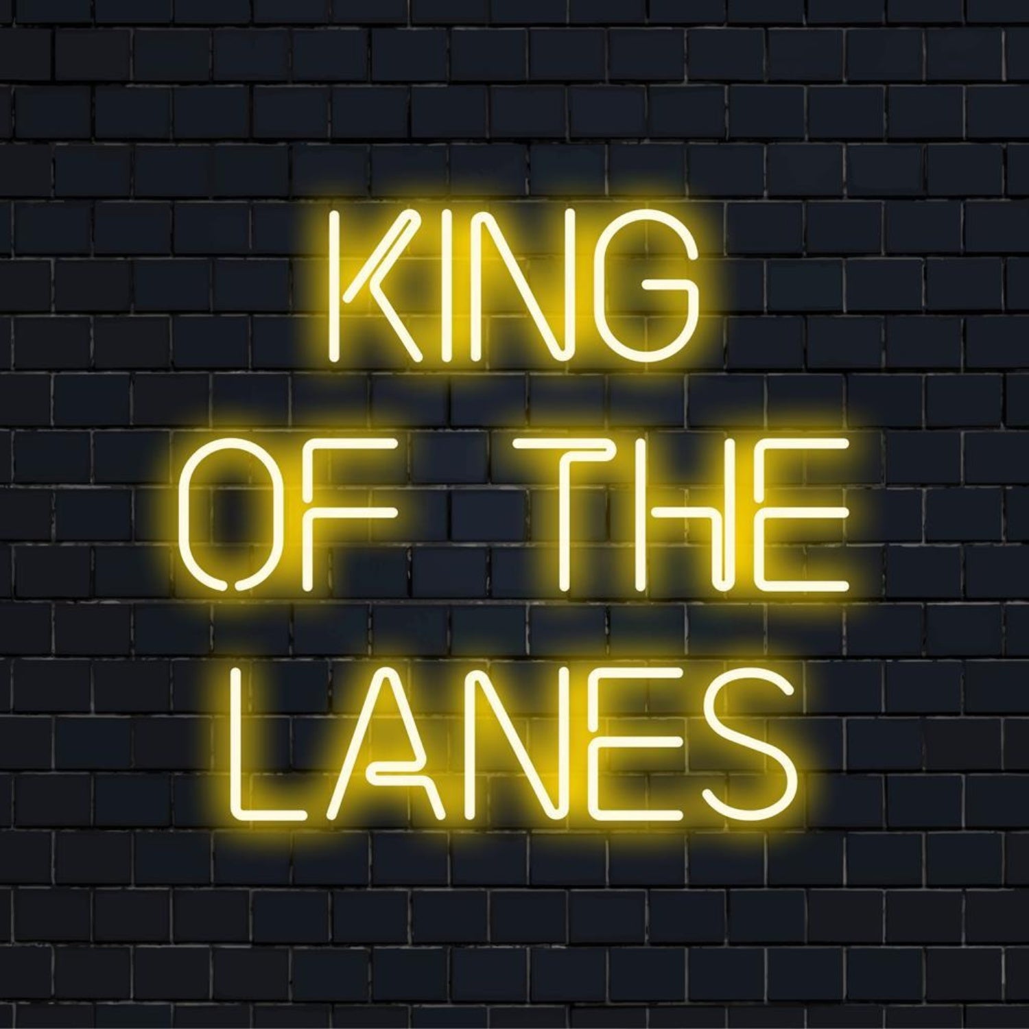 Bright Yellow King Of The Lanes Led Neon Sign For Bowling Alley Bar Decor | Shineneon