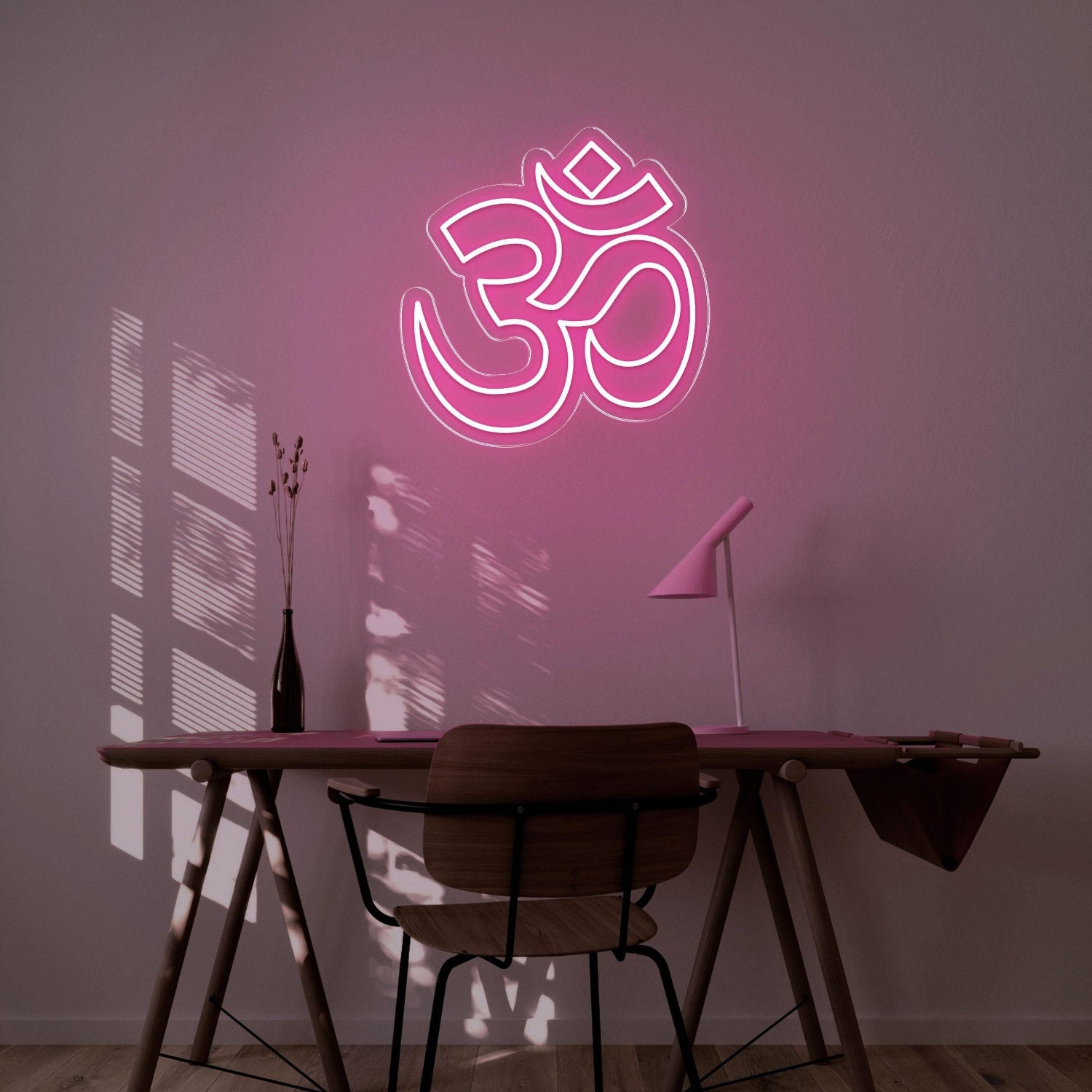 Bright Yellow Modern Om Symbol Led Neon Sign For Home Decor | Shineneon