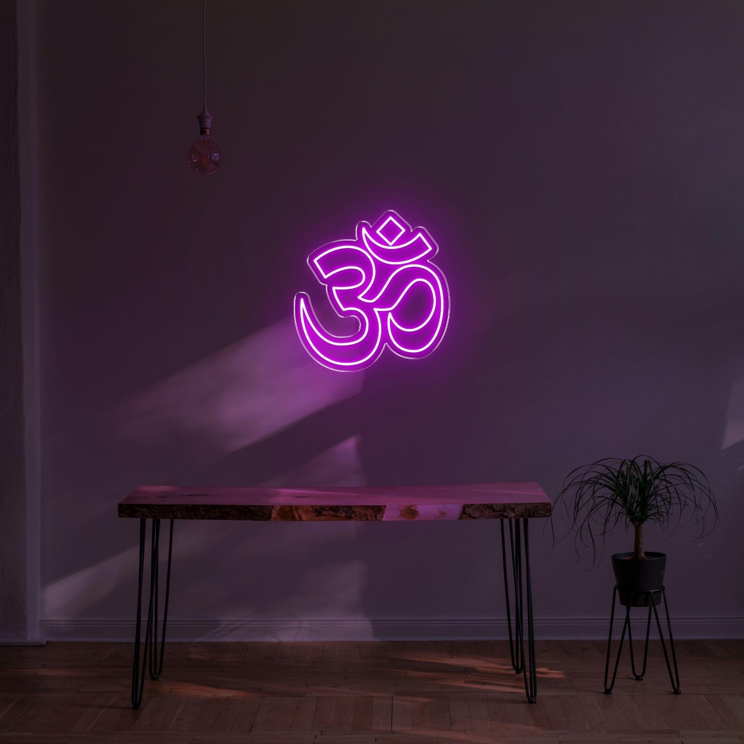 Bright Yellow Om Hinduism Symbol Led Neon Sign For Zen Home Decor | Shineneon