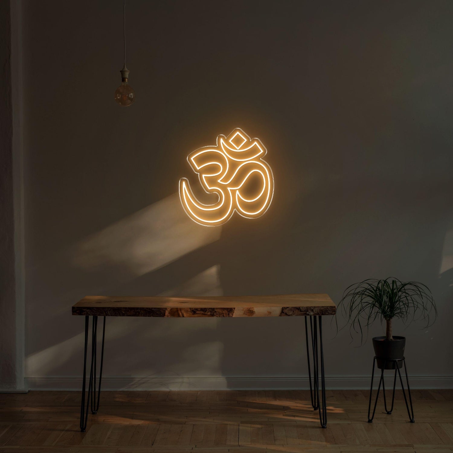 Bright Yellow Om Hinduism Symbol Led Neon Sign For Zen Home Decor | Shineneon