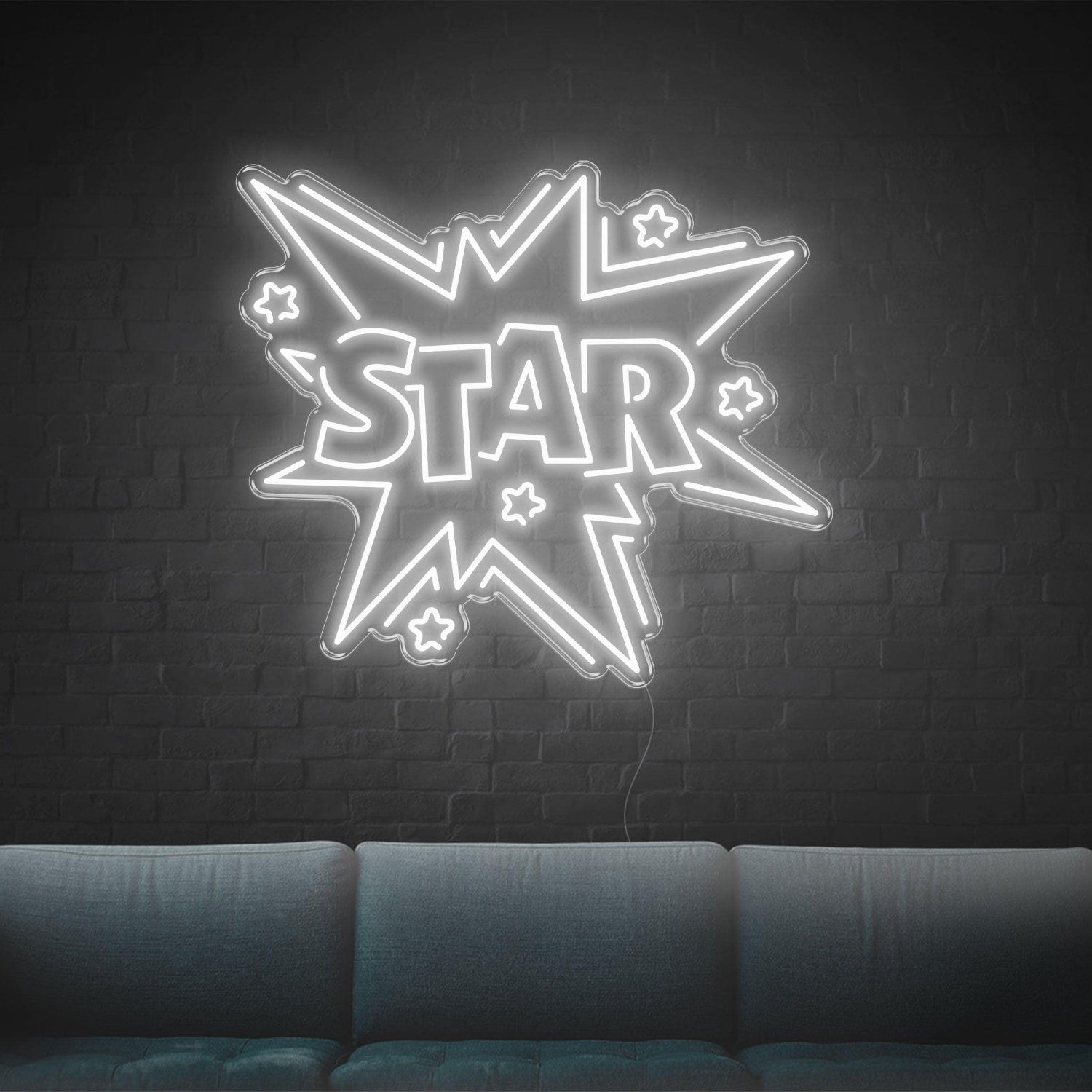 Bright Yellow Starburst Star Led Neon Sign For Indoor Wall Decor | Shineneon