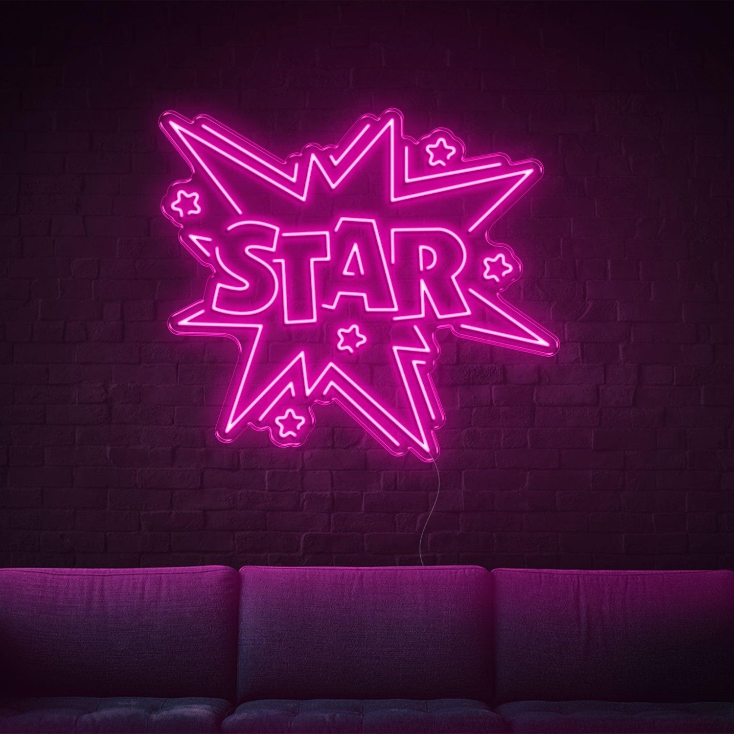 Bright Yellow Starburst Star Led Neon Sign For Indoor Wall Decor | Shineneon