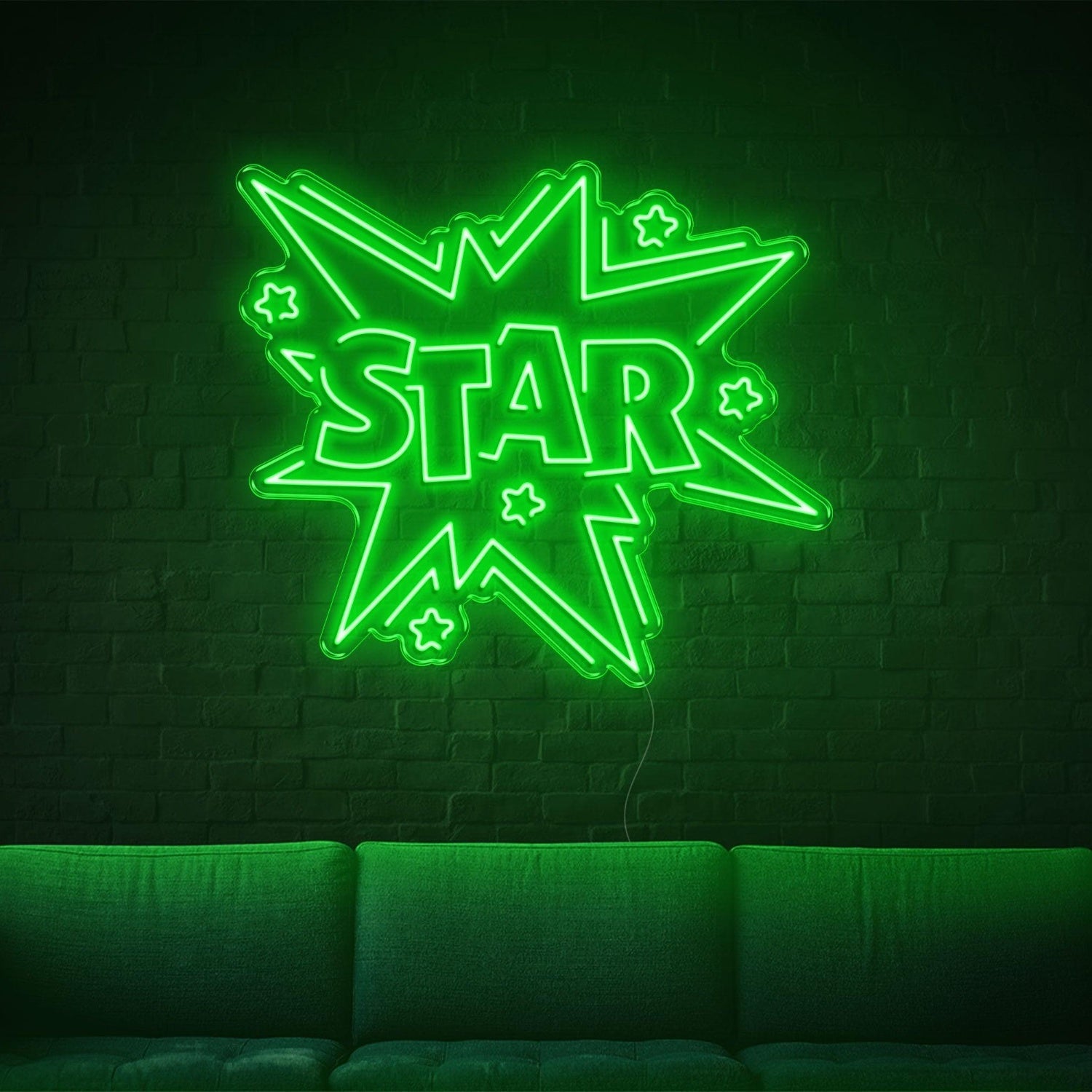 Bright Yellow Starburst Star Led Neon Sign For Indoor Wall Decor | Shineneon