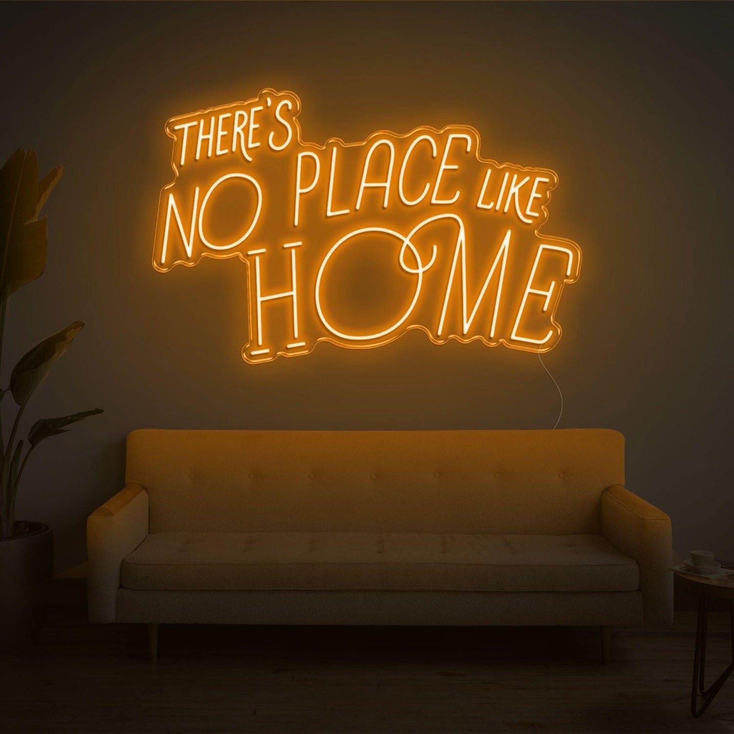 Bright Yellow Theres No Place Like Home Led Neon Sign For Home Decor | Shineneon
