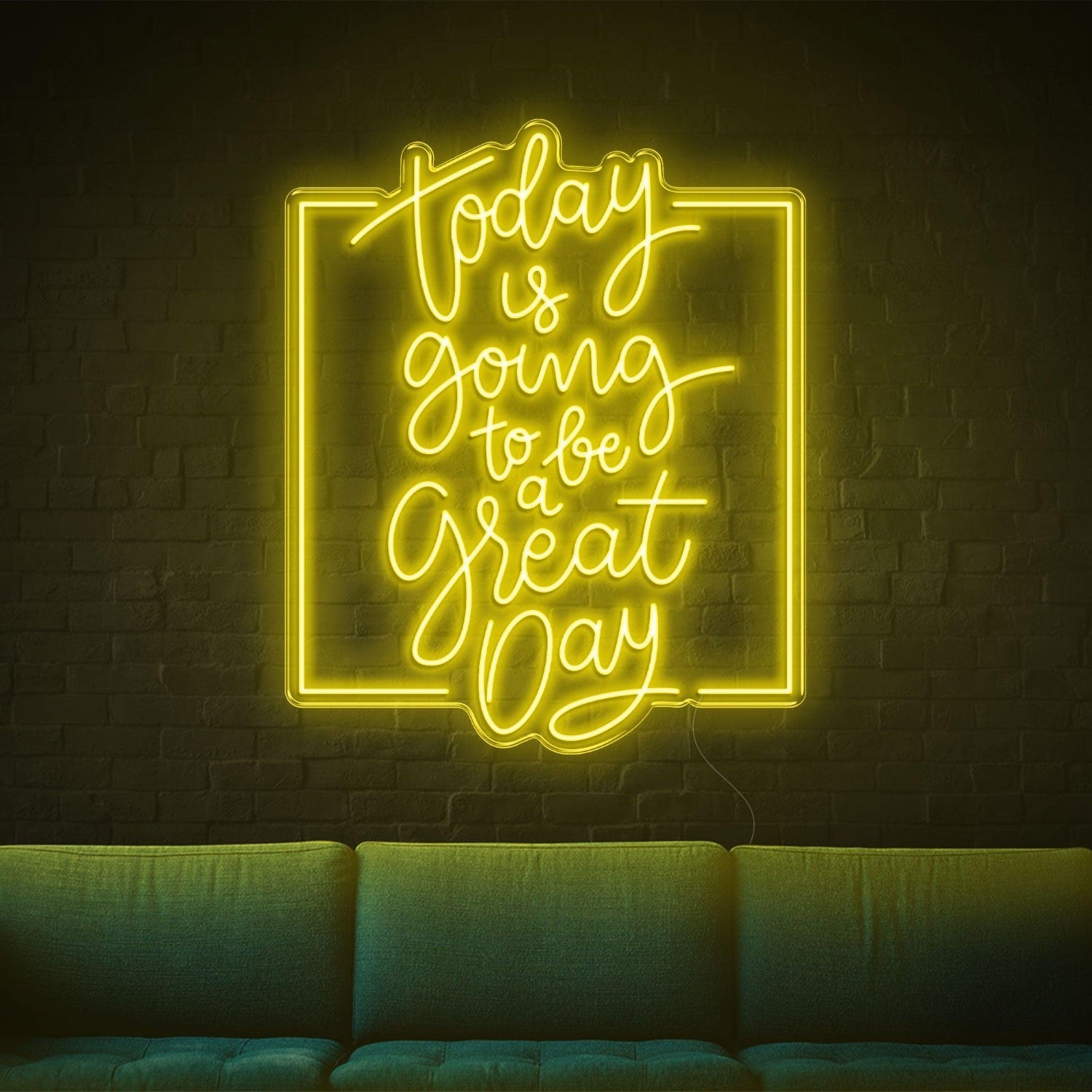 Bright Yellow Today Great Day Led Neon Sign For Living Room Cafe Decor | Shineneon