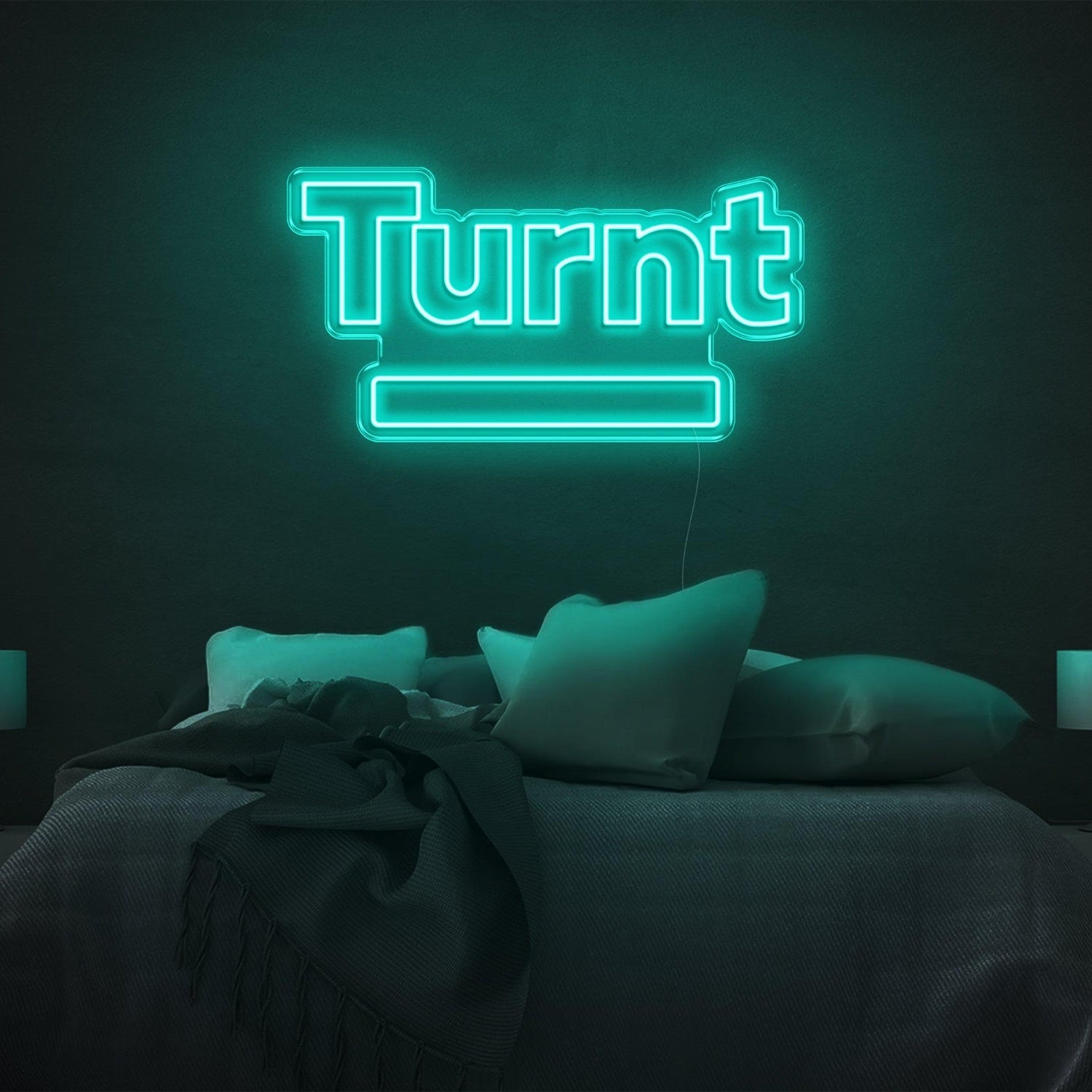 Bright Yellow Turnt Led Neon Sign With Base Bar For Bedroom Wall Decor | Shineneon