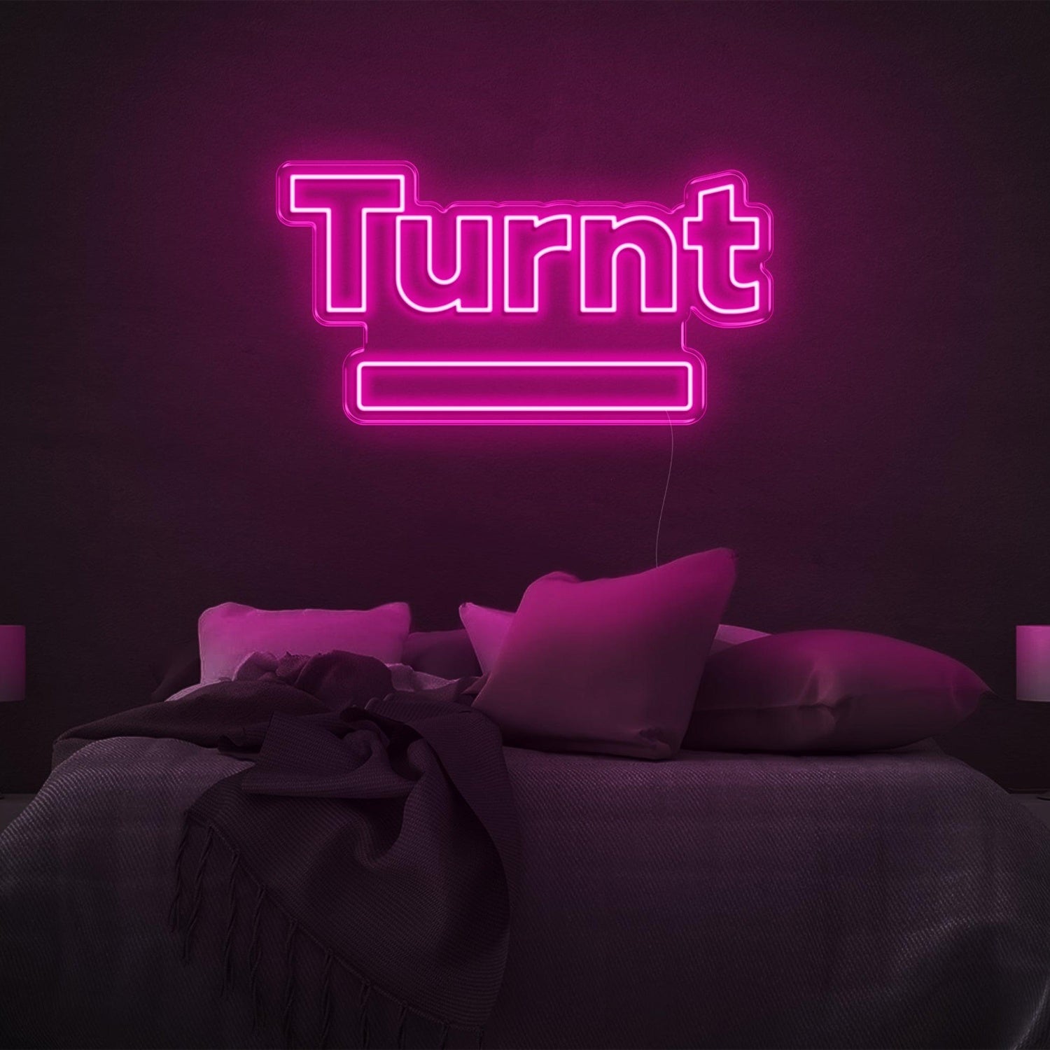 Bright Yellow Turnt Led Neon Sign With Base Bar For Bedroom Wall Decor | Shineneon