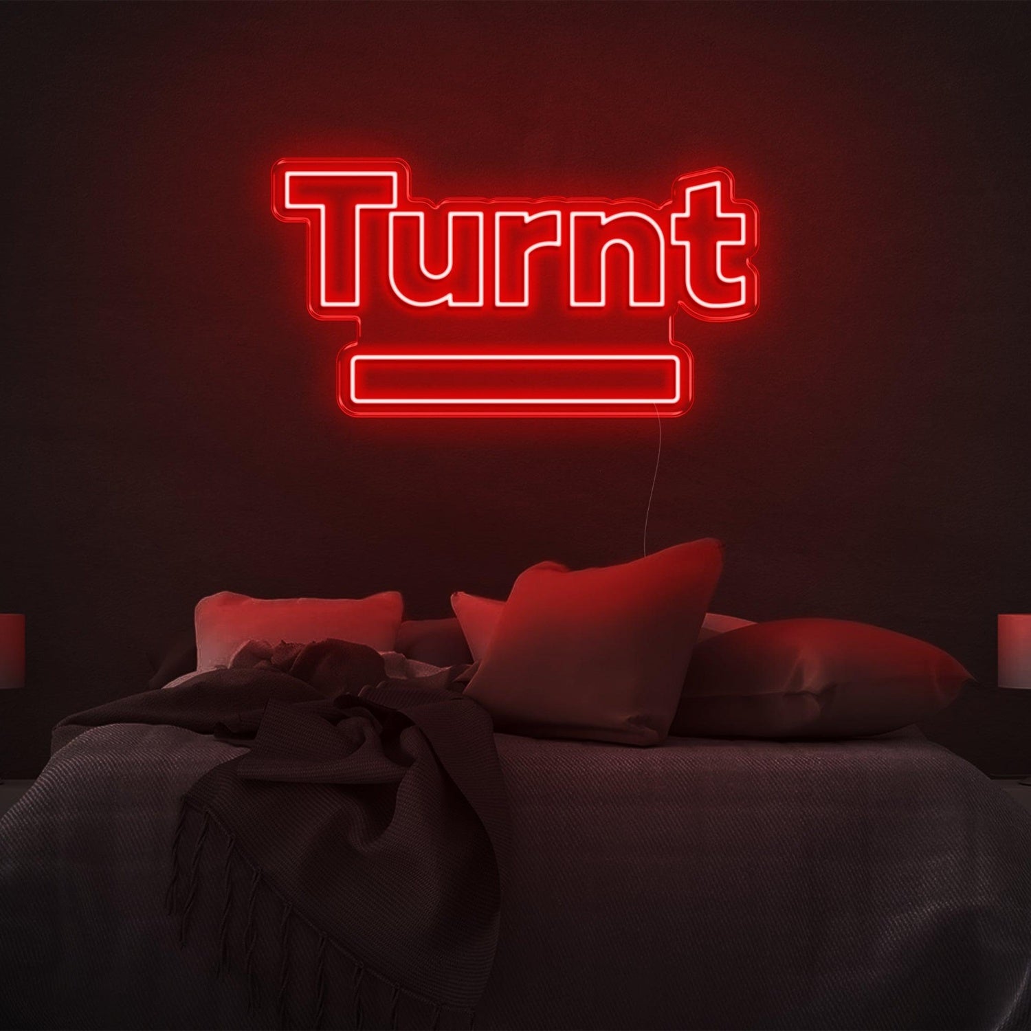 Bright Yellow Turnt Led Neon Sign With Base Bar For Bedroom Wall Decor | Shineneon