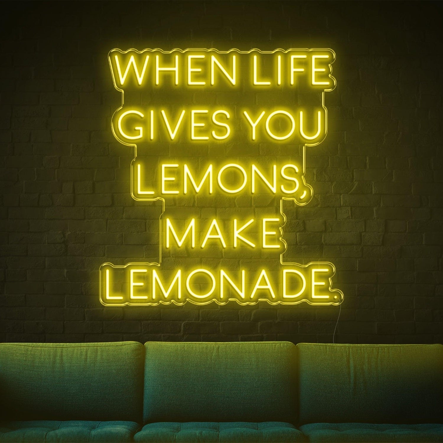 Bright Yellow When Life Gives Lemons Led Neon Sign For Home Studio Cafe Decor | Shineneon