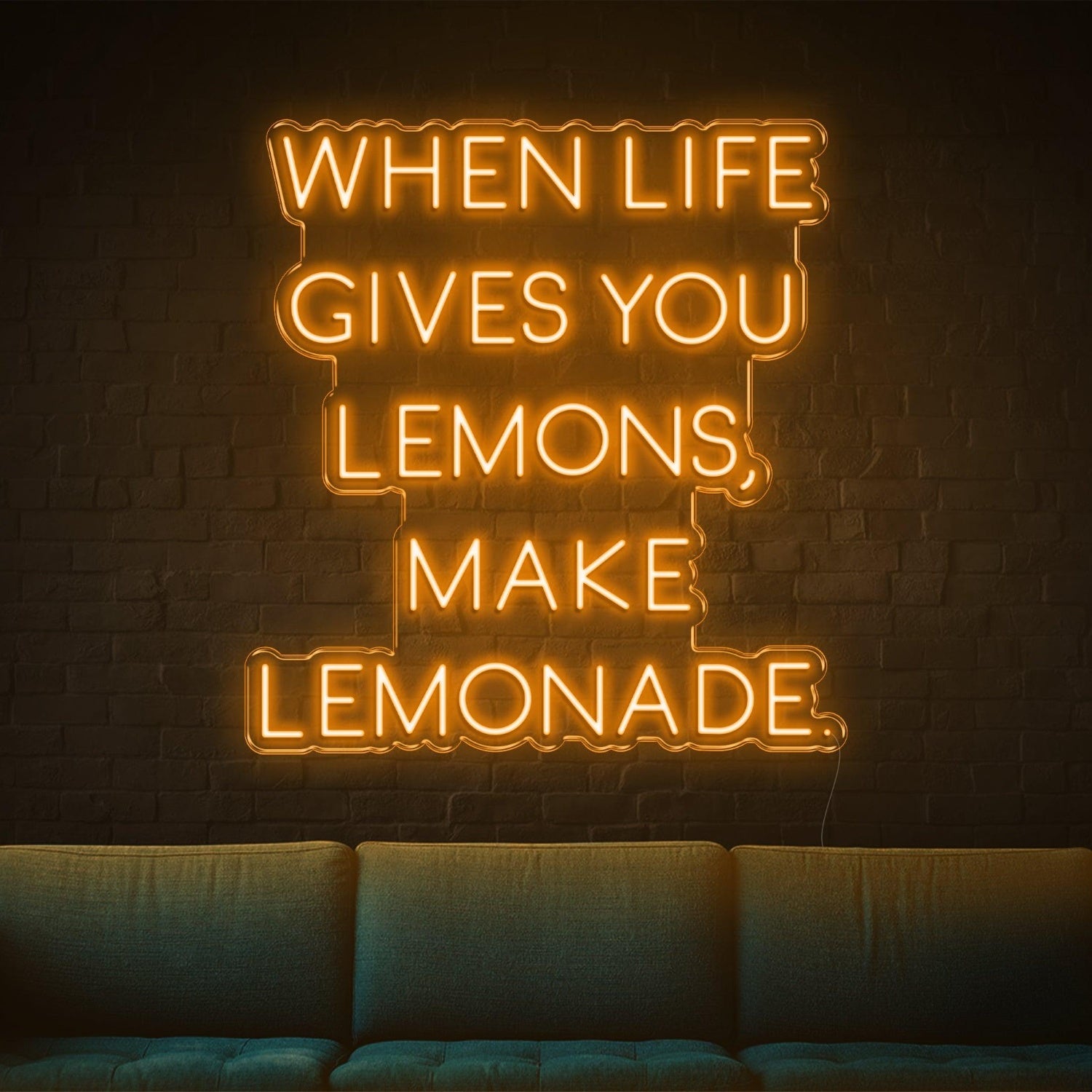 Bright Yellow When Life Gives Lemons Led Neon Sign For Home Studio Cafe Decor | Shineneon