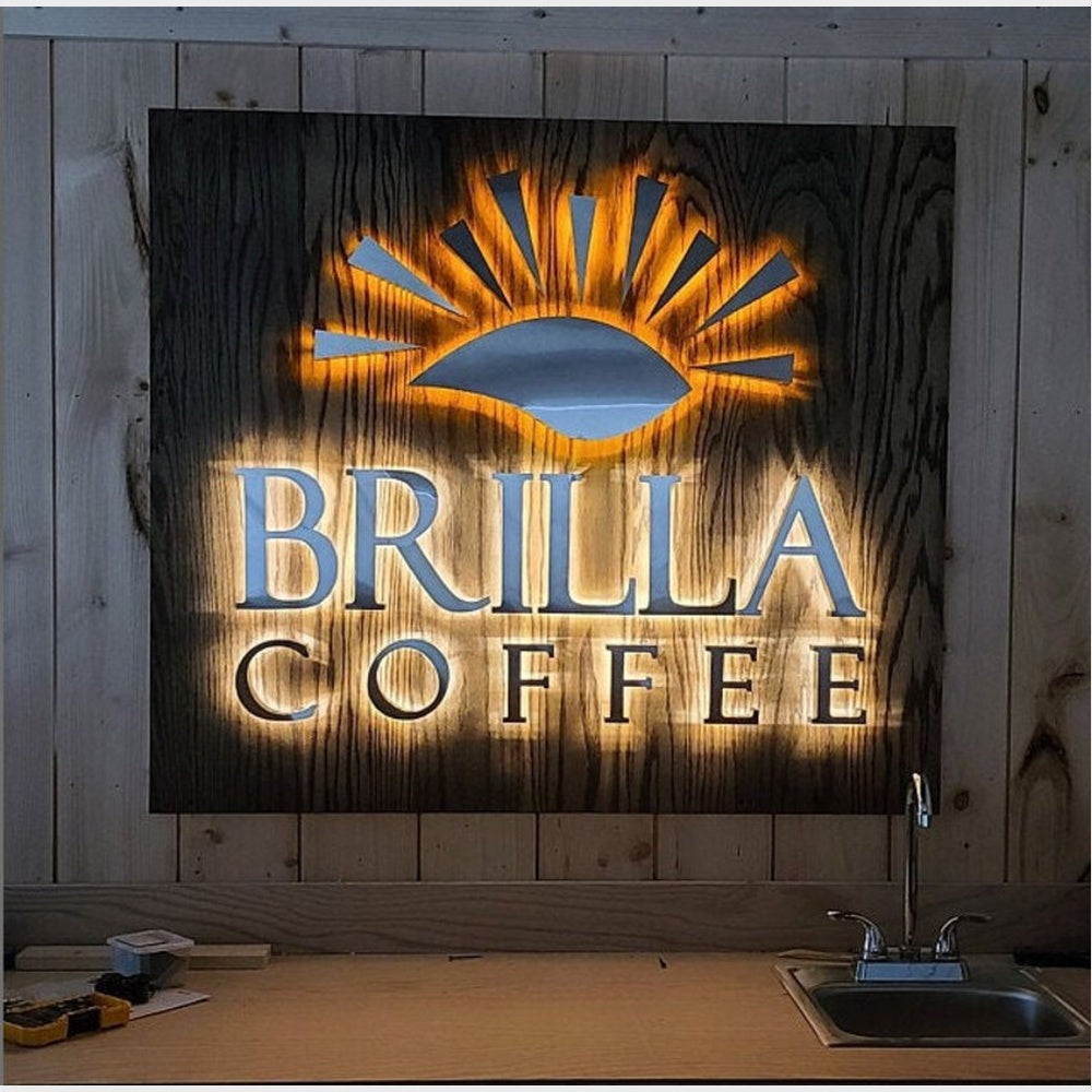 Brilla Coffee 3D Backlit Channel Letters Led Light Sign