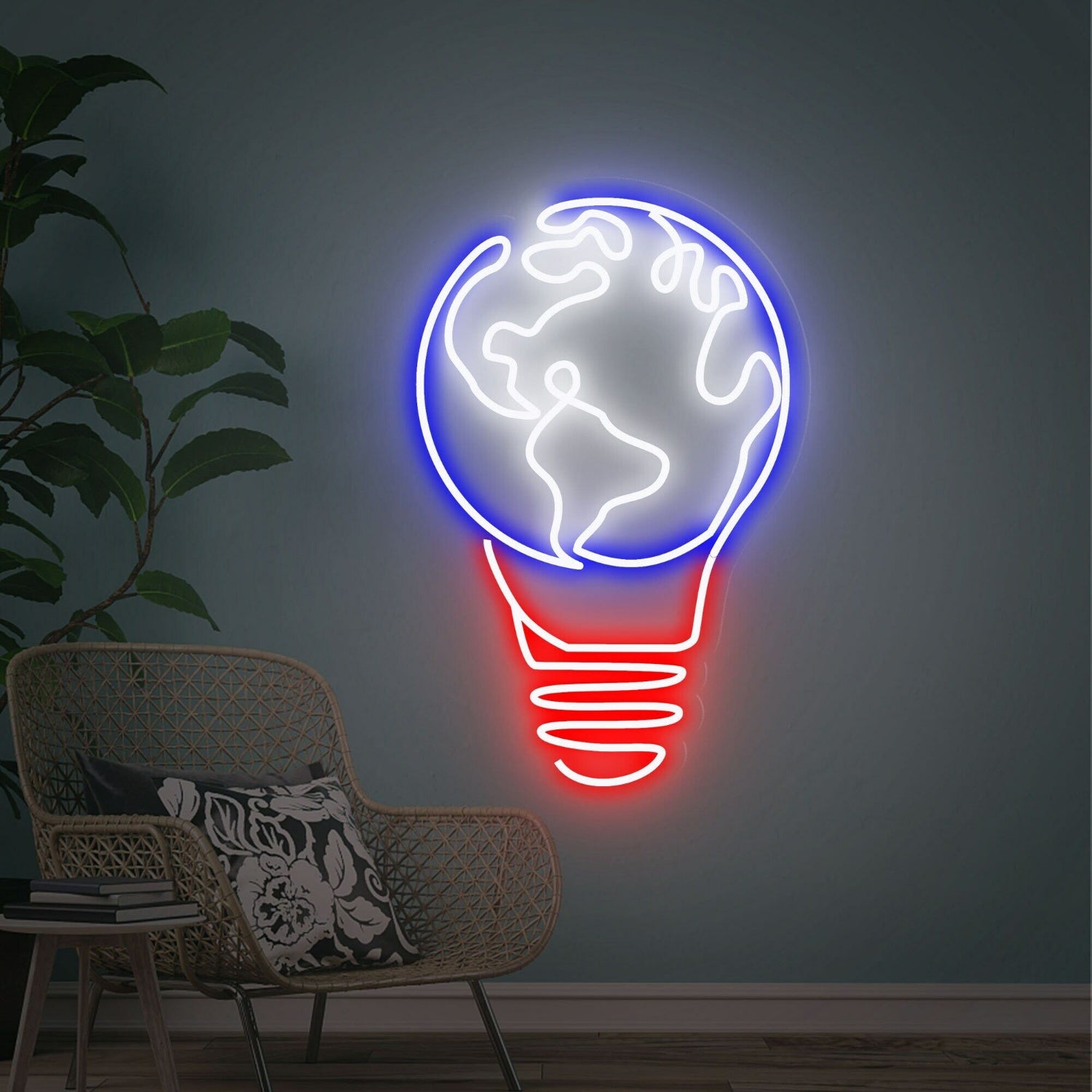 Bring A Universal Glow To Any Space Earth Bulb Led Neon Sign - Shineneon