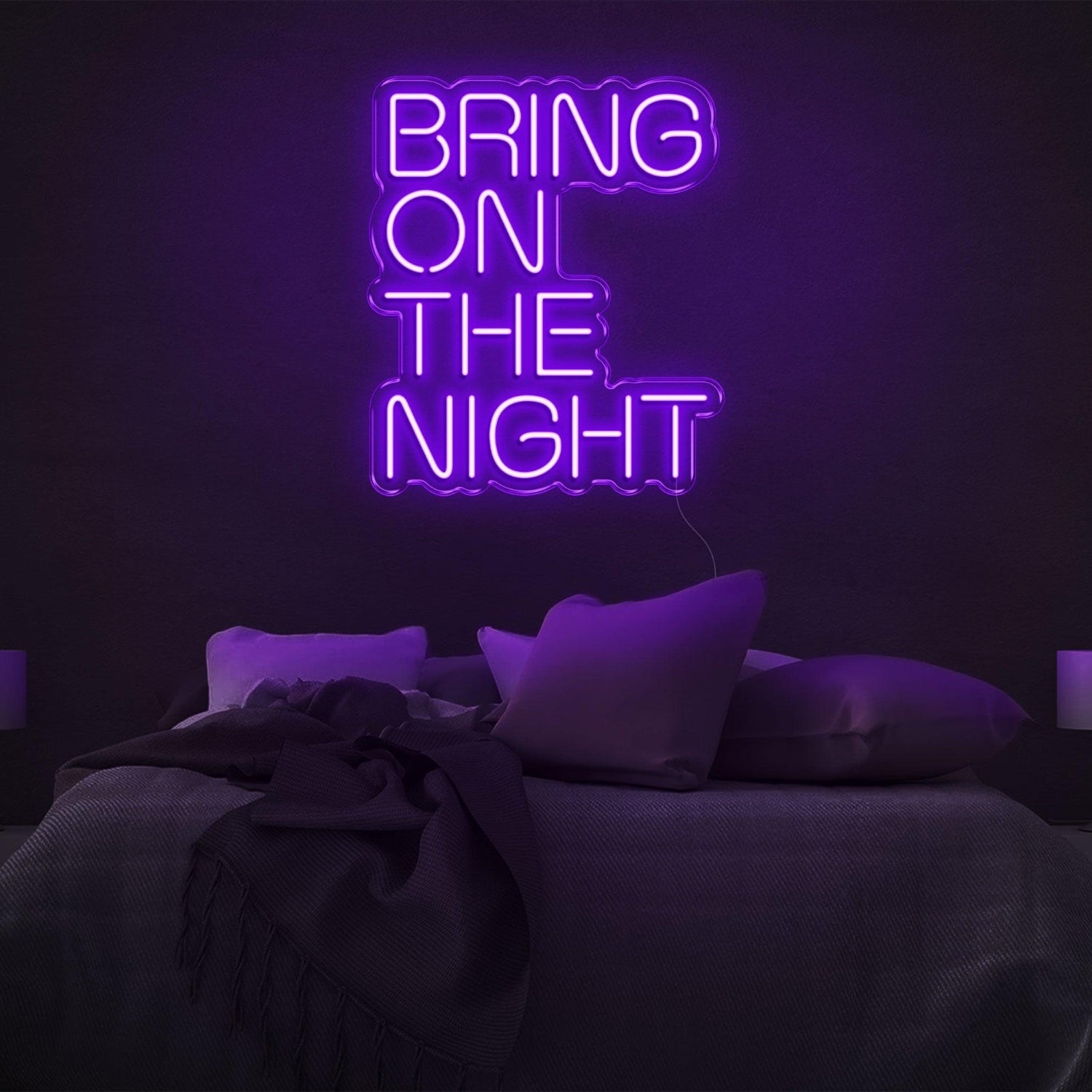 Bring On The Night Green Led Neon Sign For Bedroom Wall Decor | Shineneon