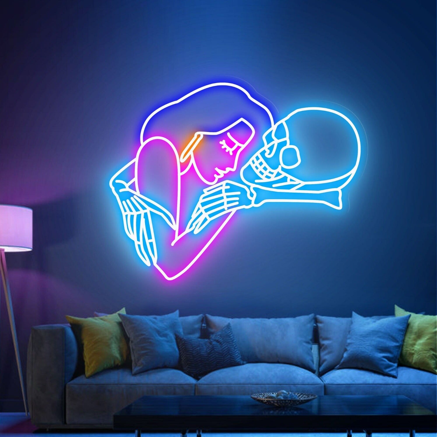 Bring Romance To The Macabre Girl Loves Skull Neon Sign | Shineneon