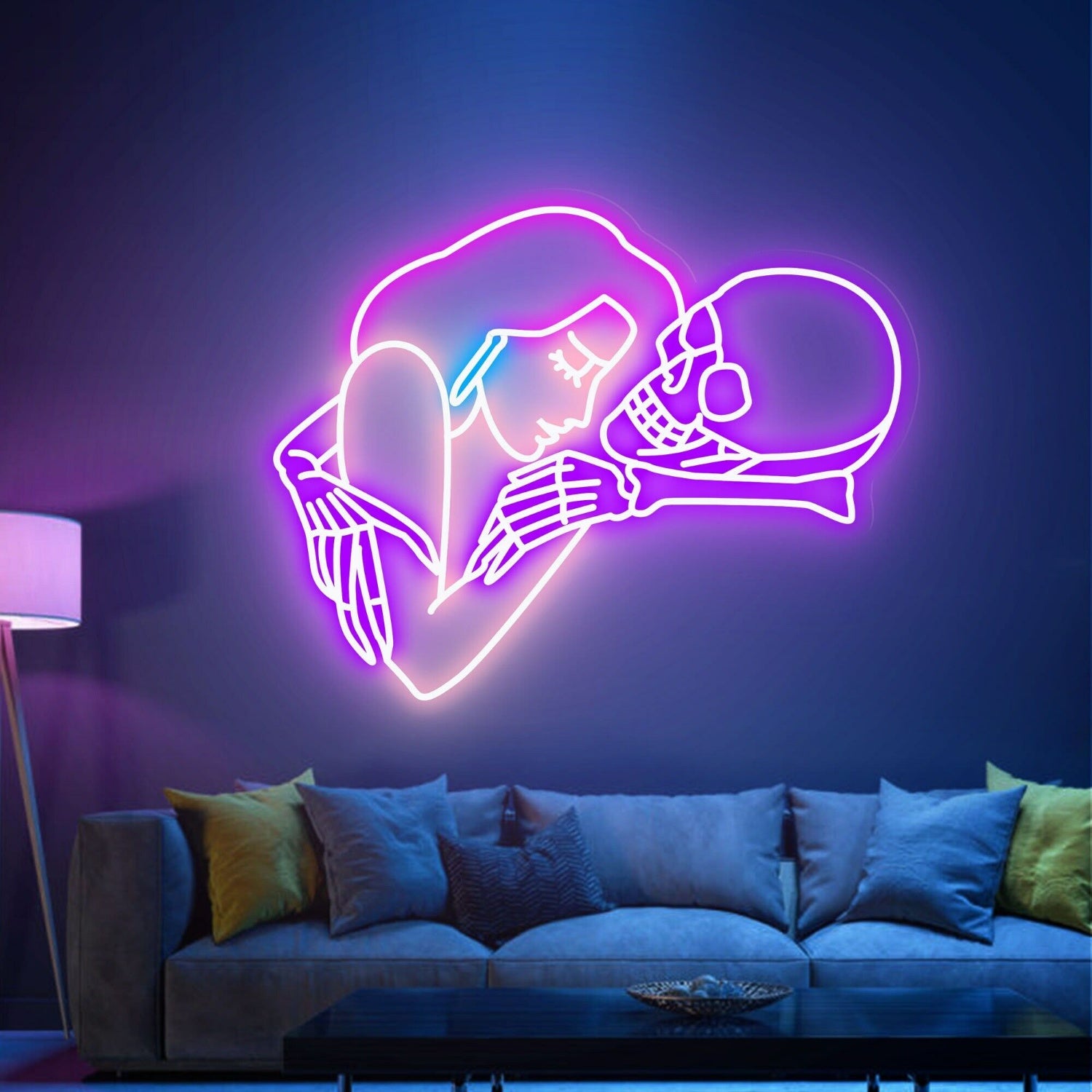 Bring Romance To The Macabre Girl Loves Skull Neon Sign | Shineneon