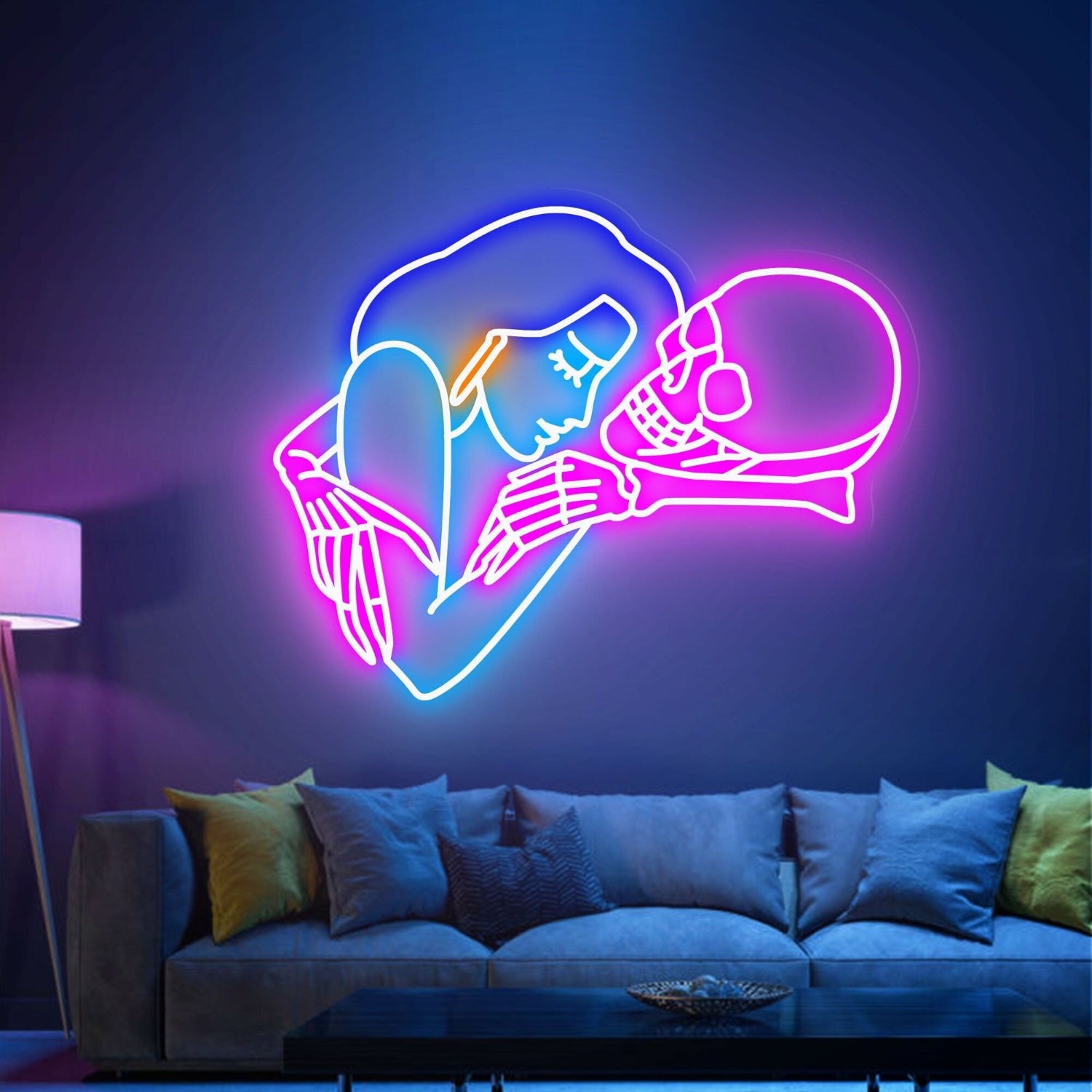 Bring Romance To The Macabre Girl Loves Skull Neon Sign | Shineneon