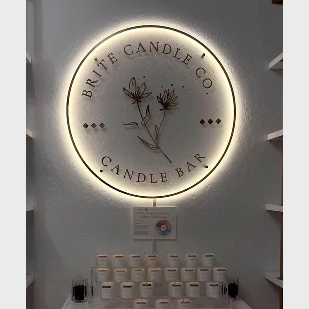 Brite Candle Bar Acrylic Business Logo Sign - Shineneon