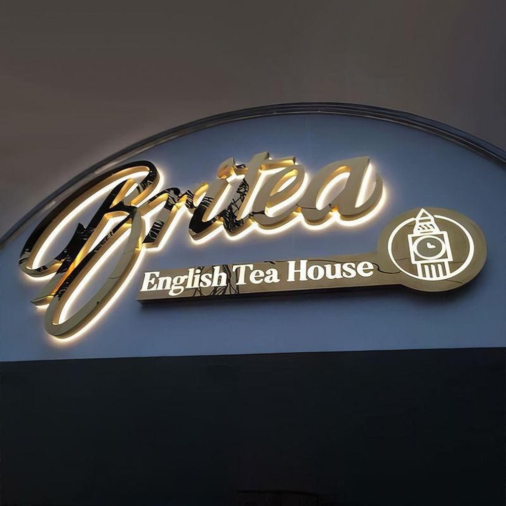 Britea English Tea House 3D Backlit Letters Business Metal Led Sign - Shineneon