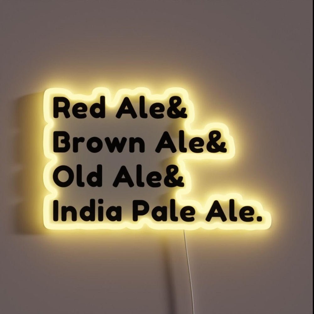 British Ales Beer Types Red Aleand Brown Rgb Led Neon Sign - Shineneon