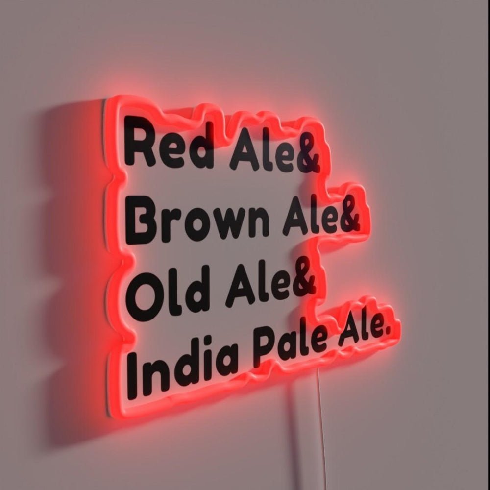 British Ales Beer Types Red Aleand Brown Rgb Led Neon Sign - Shineneon