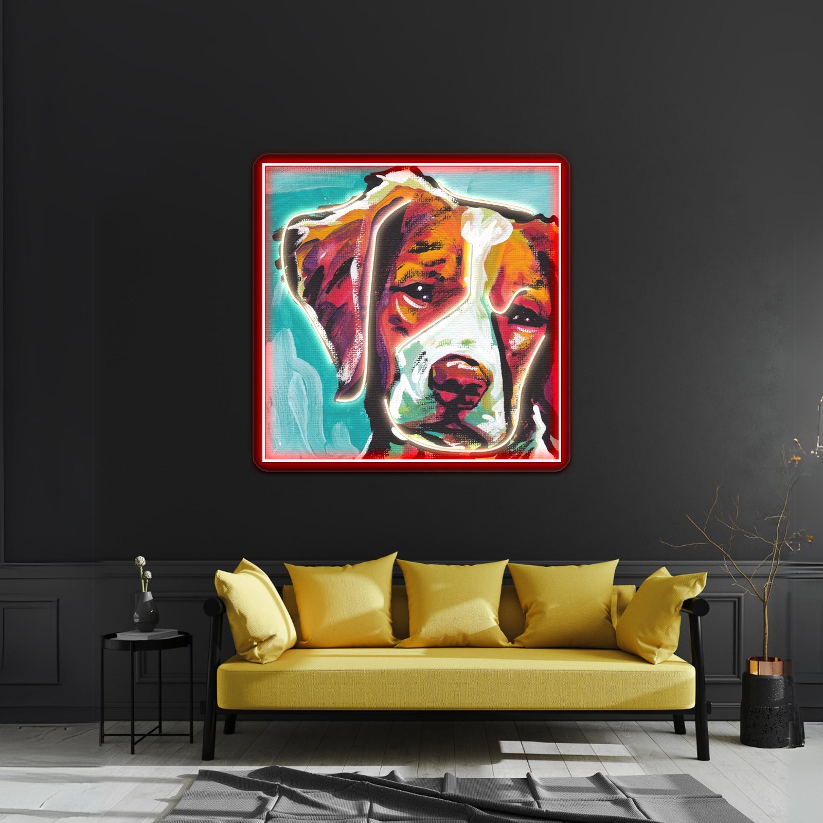 Brittany Spaniel Bright Colorful Pop Dog Artwork Led Neon Sign - Shineneon