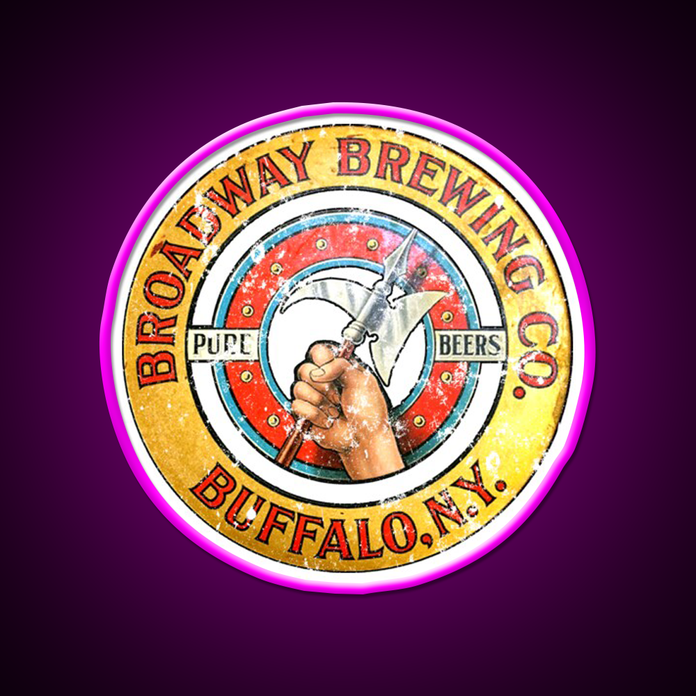 Broadway Brewery Beer Bar Decor Led Neon Sign Rgb Color - Neon sign mounted on wall in room