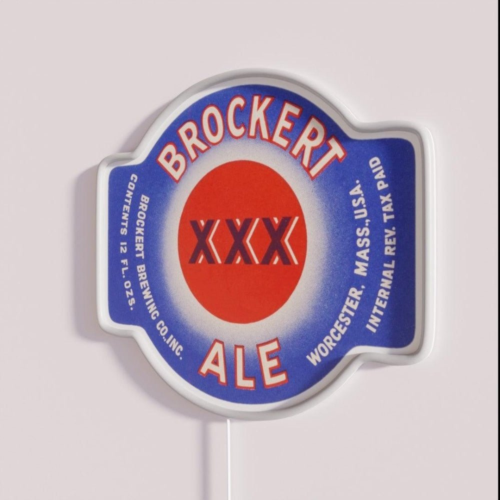 Brockert Ale Xxd Worcester Ma Beer Label Rgb Led Neon Sign - Shineneon