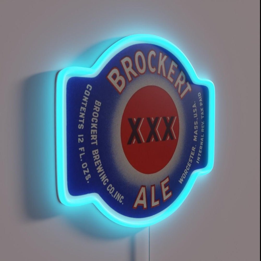 Brockert Ale Xxd Worcester Ma Beer Label Rgb Led Neon Sign - Shineneon