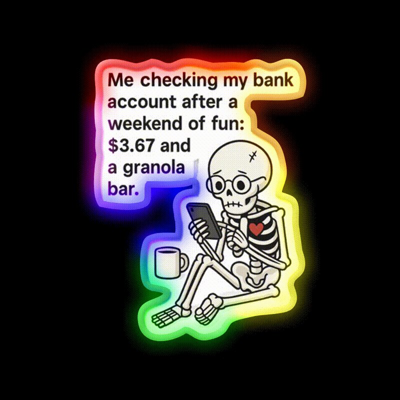 Broke After Weekend Man Cave Bar Led Neon Sign Rgb Color