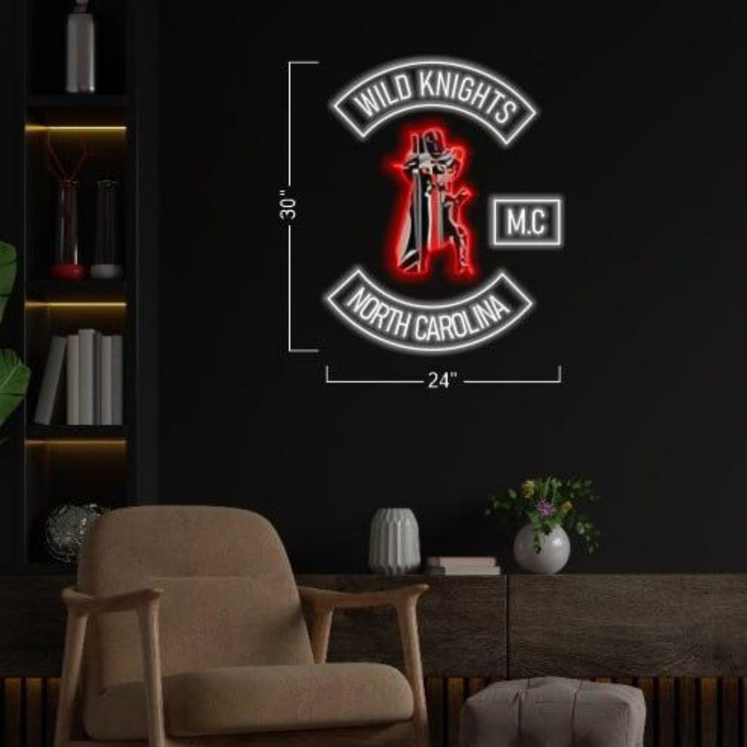 Broken Axle Wild Knights Red White Cartoon Led Neon Sign For Indoor Wall Decor | Shineneon