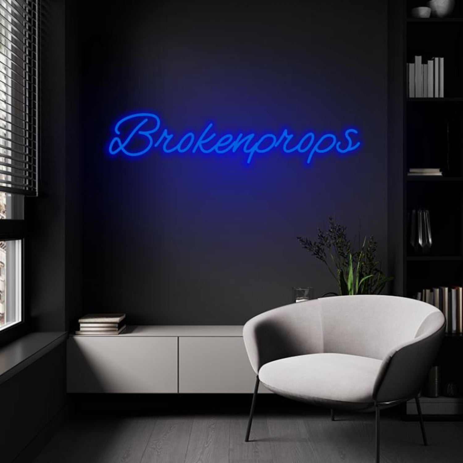 Brokenprops Blue Led Neon Sign For Indoor Decor | Shineneon