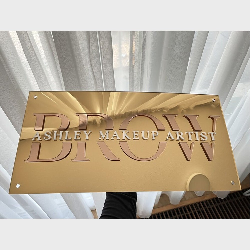 Brown Ashley Makeup Artist Acrylic Business Logo Sign - Shineneon