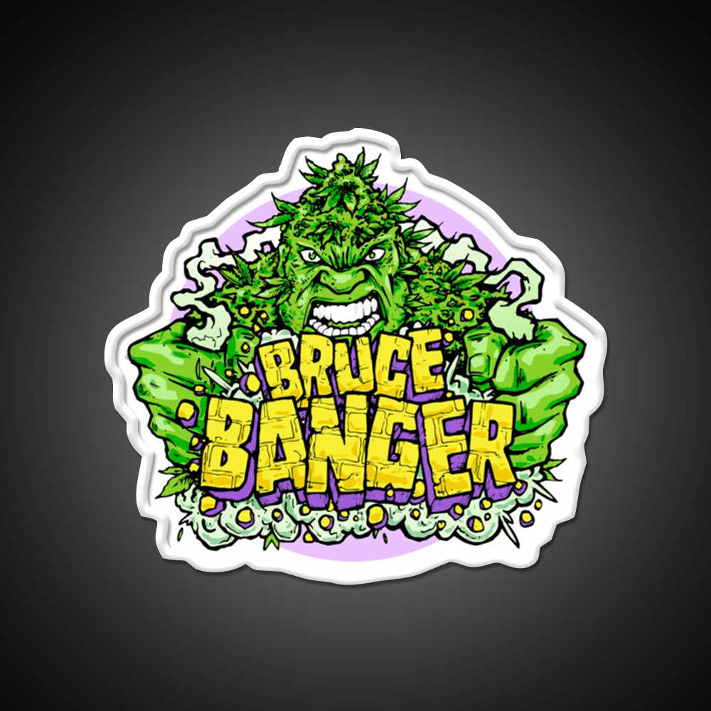Bruce Banger Seed Artwork Hemp Inspired Green Leaf Led Neon Sign Rgb Color - Shineneon
