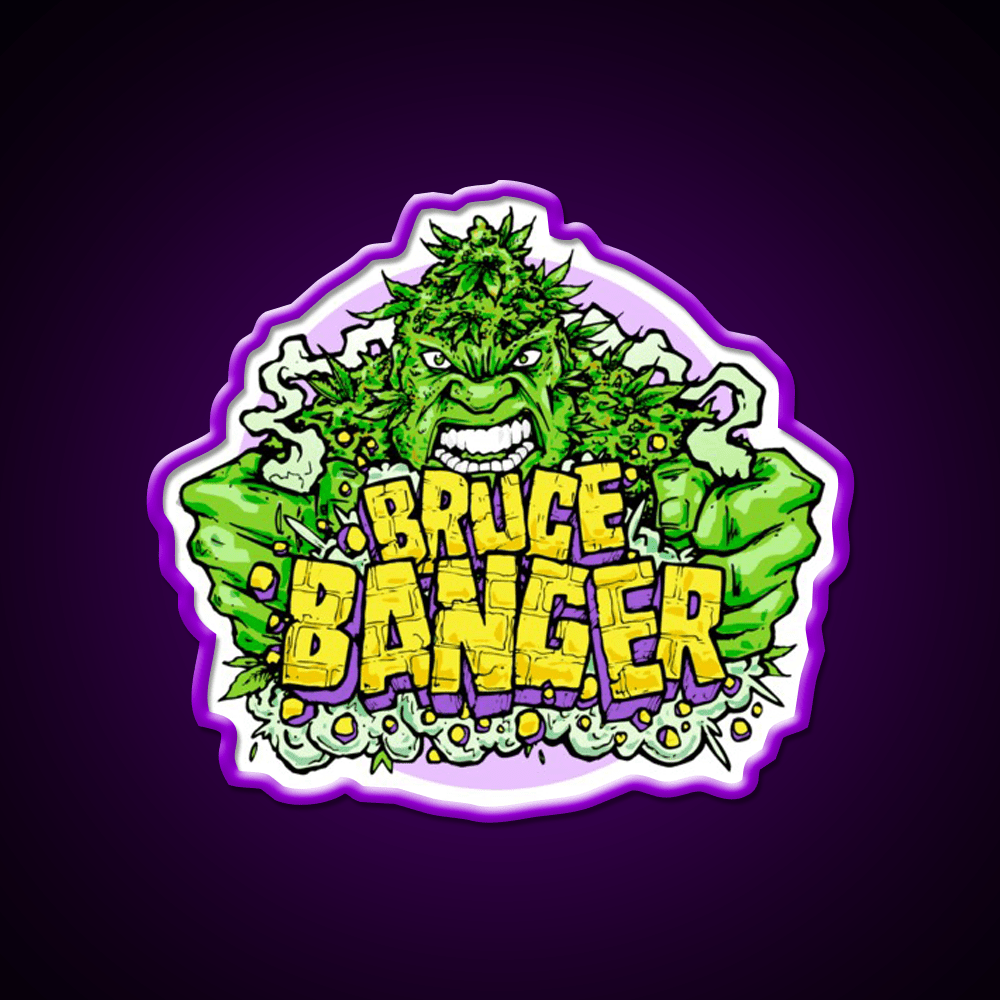 Bruce Banger Seed Artwork Hemp Inspired Green Leaf Led Neon Sign Rgb Color - Shineneon