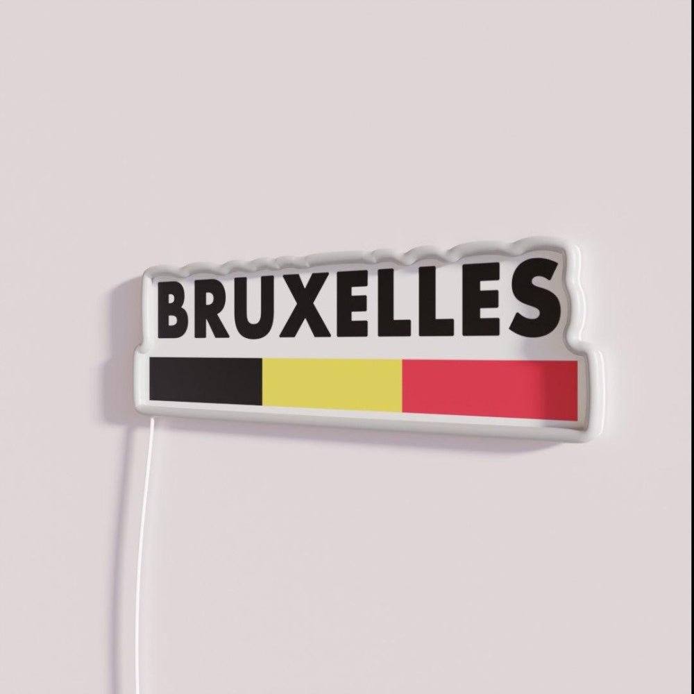 Bruxelles Flag Minimalist Rgb Led Neon Sign - Shineneon