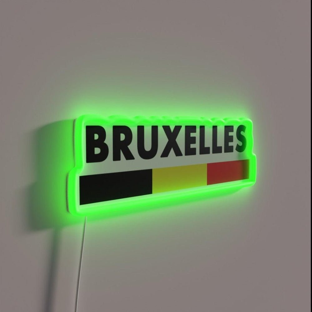 Bruxelles Flag Minimalist Rgb Led Neon Sign - Shineneon
