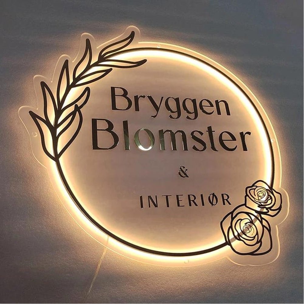 Bryggen Blomster Acrylic Business Logo Sign - Shineneon