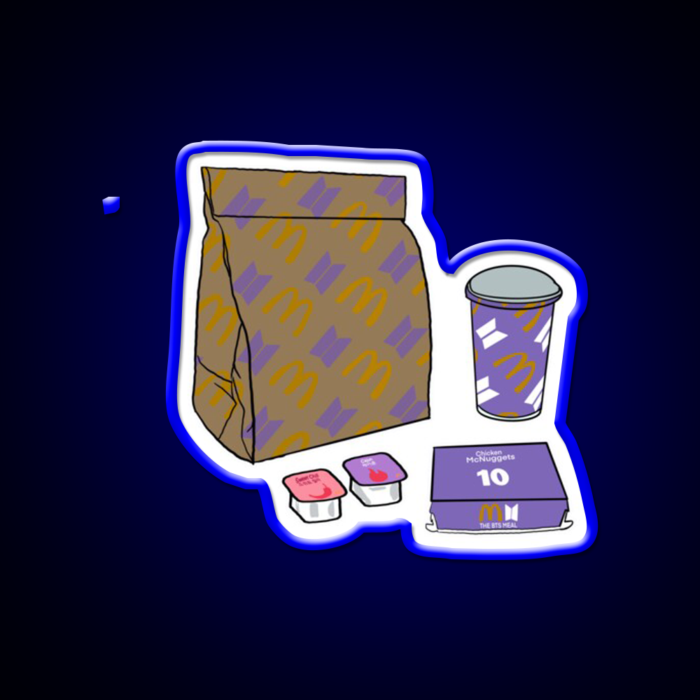 Bts Meals Fast Food Led Neon Sign For Burger Place Rgb Color